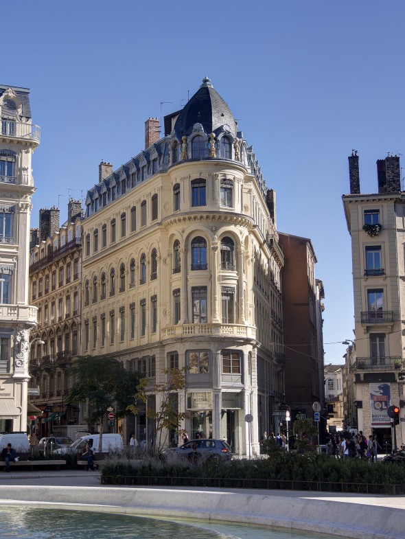 Corner Building in Lyon Photography by CyberShutterbug