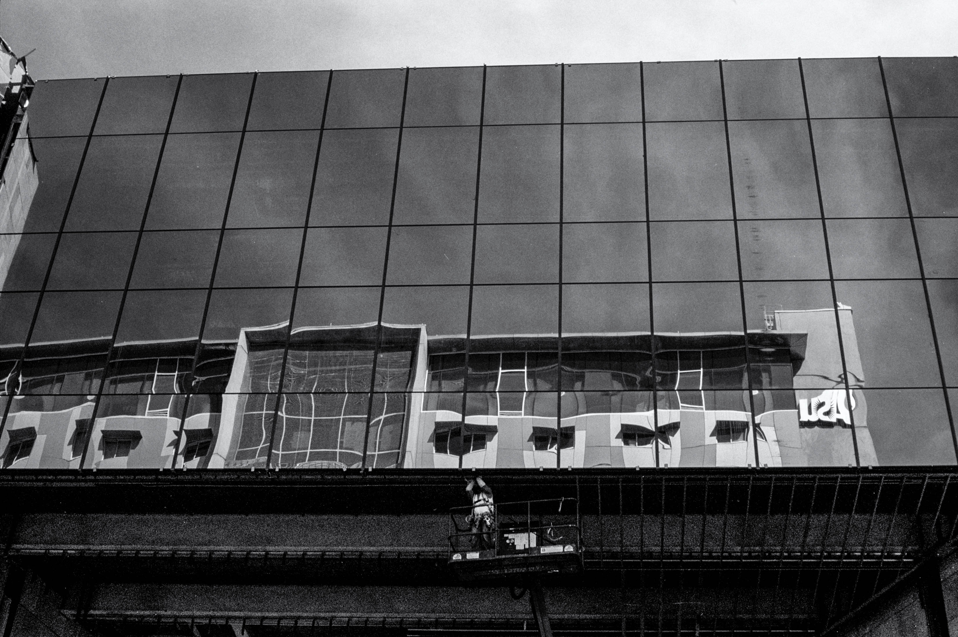 Reflections Under Construction - BW